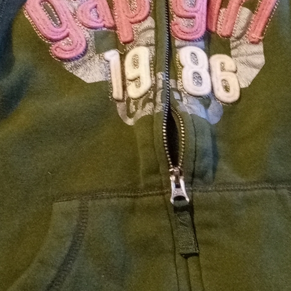 Gap kids green zip up hoodie - Picture 4 of 7
